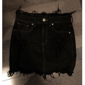 Distressed Black Express Mini Skirt